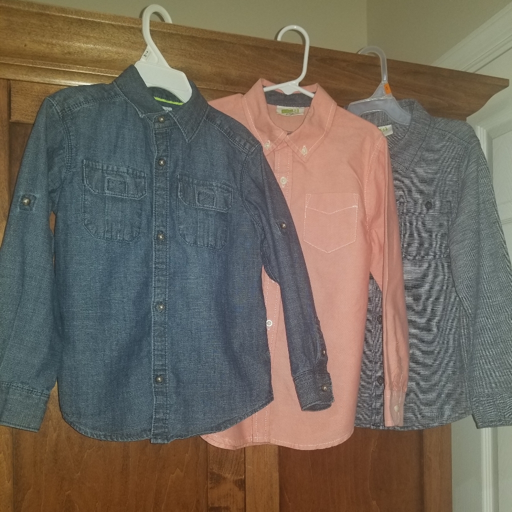 Set Of (3) Boys Dress Shirts, Size 5/6